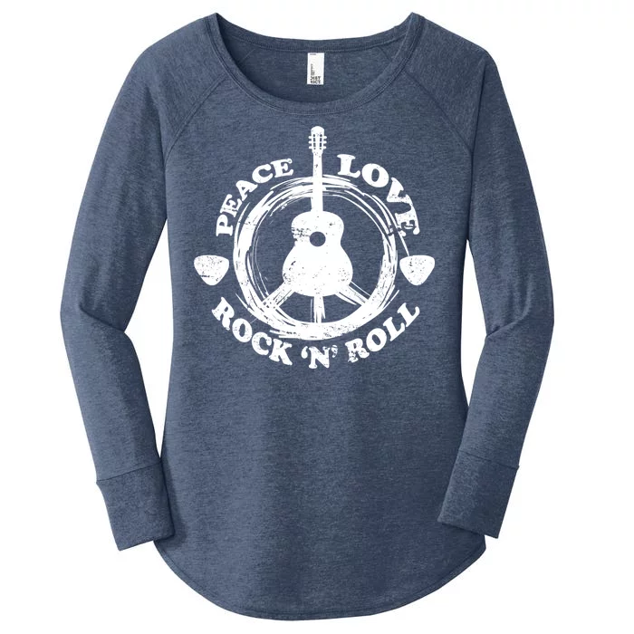 Peace Love Rock 'N' Roll Women's Perfect Tri Tunic Long Sleeve Shirt