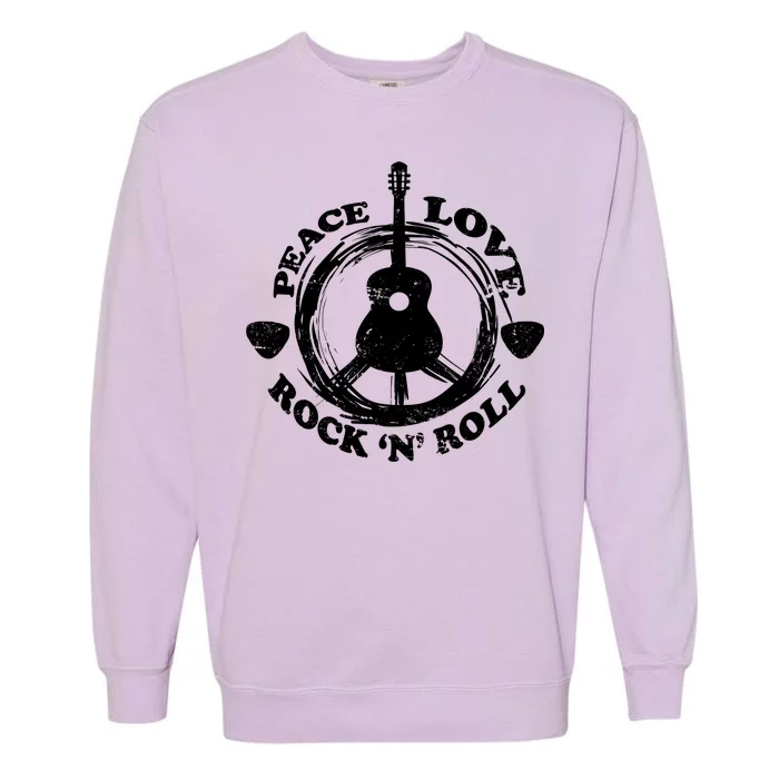 Peace Love Rock 'N' Roll Garment-Dyed Sweatshirt