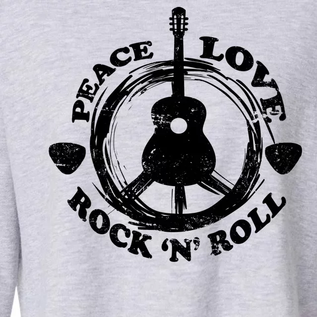 Peace Love Rock 'N' Roll Cropped Pullover Crew