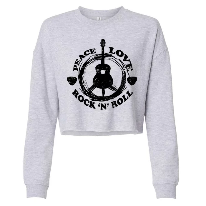 Peace Love Rock 'N' Roll Cropped Pullover Crew