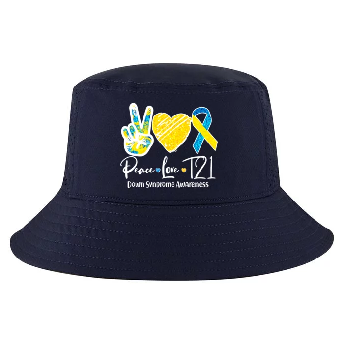 Peace Love T21 Down Syndrome Awareness Cool Comfort Performance Bucket Hat