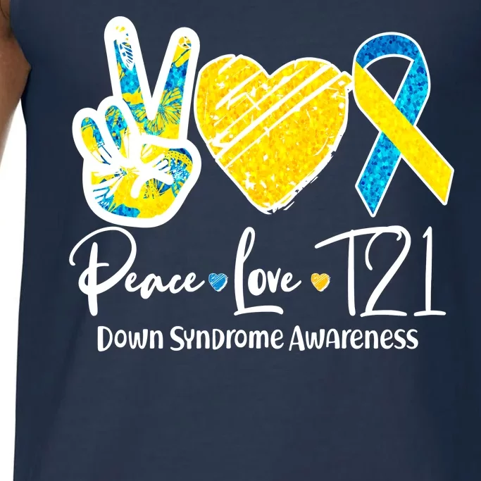 Peace Love T21 Down Syndrome Awareness Comfort Colors® Tank Top