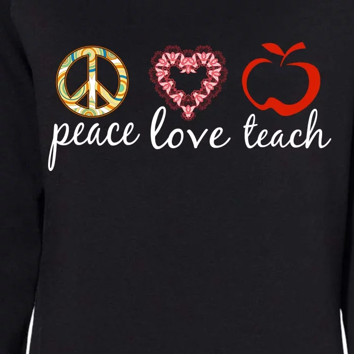 Peace Love Teach Womens California Wash Sweatshirt