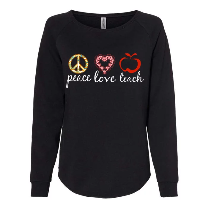 Peace Love Teach Womens California Wash Sweatshirt