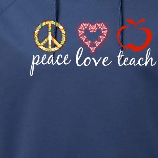 Peace Love Teach Performance Fleece Hoodie