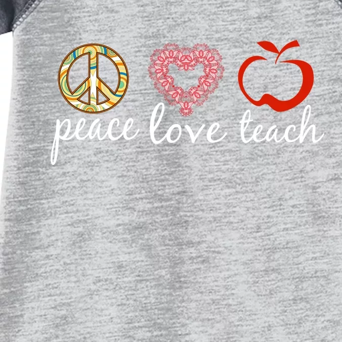 Peace Love Teach Infant Baby Jersey Bodysuit