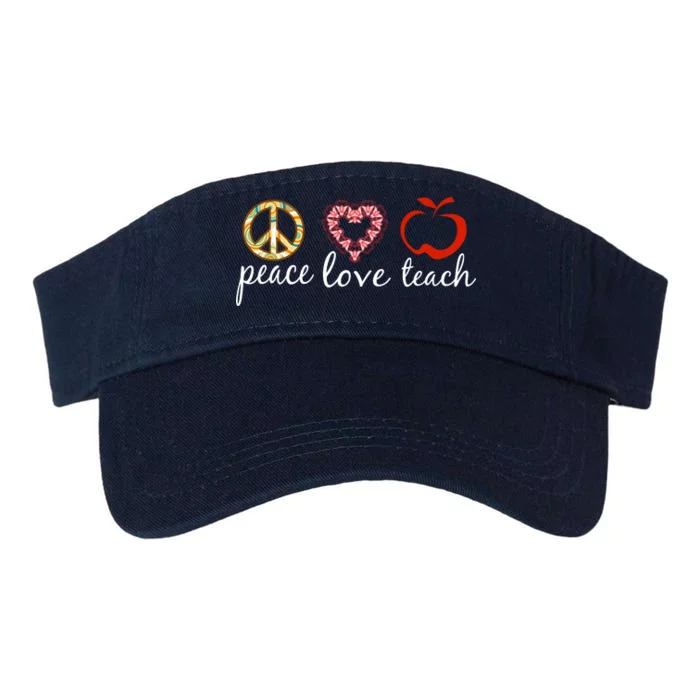 Peace Love Teach Valucap Bio-Washed Visor