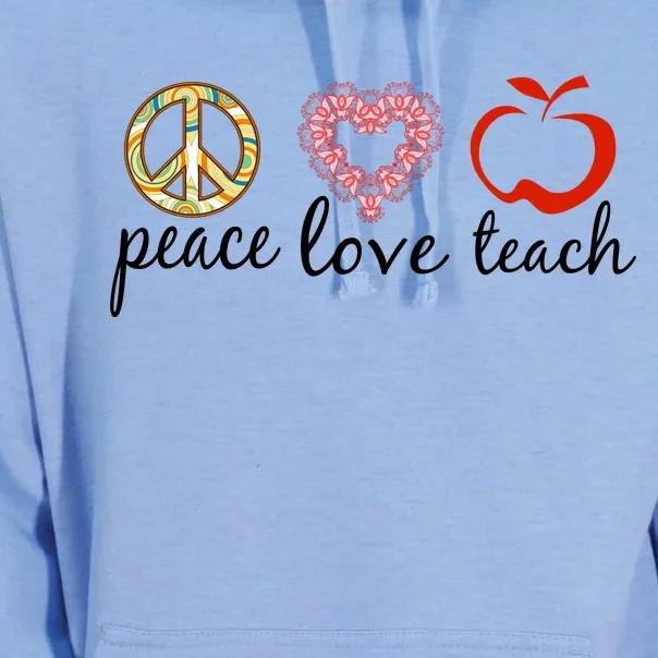 Peace Love Teach Unisex Surf Hoodie