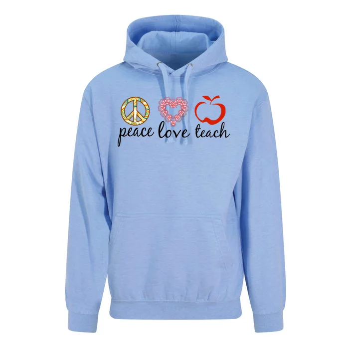 Peace Love Teach Unisex Surf Hoodie