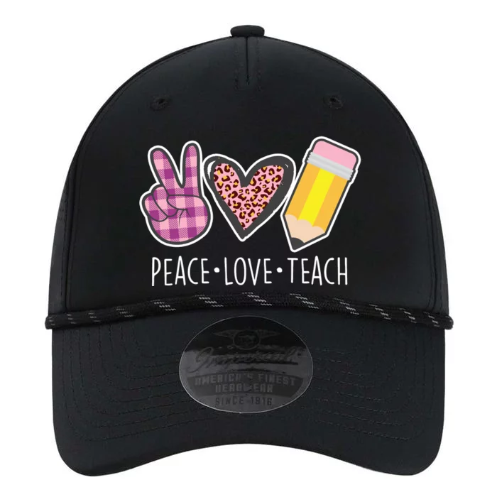 Peace Love Teach Plaid and Leopard Prints Performance The Dyno Cap