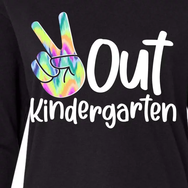 Peace Out Kindergarten Womens Cotton Relaxed Long Sleeve T-Shirt