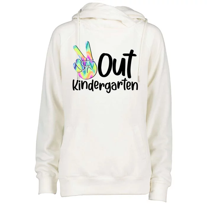 Peace Out Kindergarten Womens Funnel Neck Pullover Hood