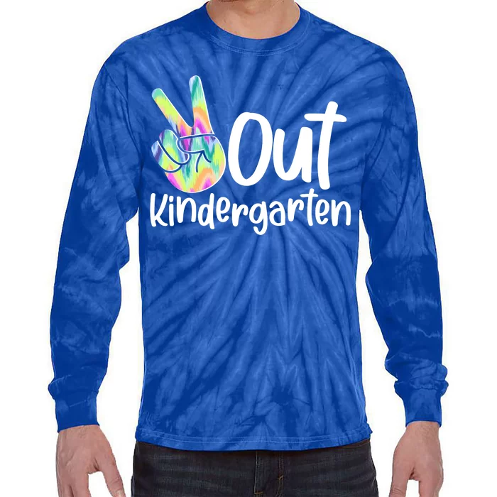 Peace Out Kindergarten Tie-Dye Long Sleeve Shirt