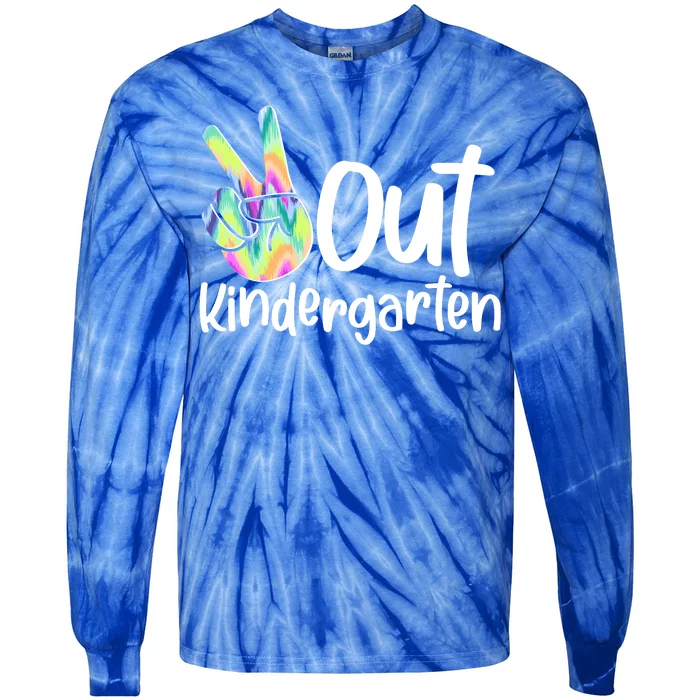 Peace Out Kindergarten Tie-Dye Long Sleeve Shirt