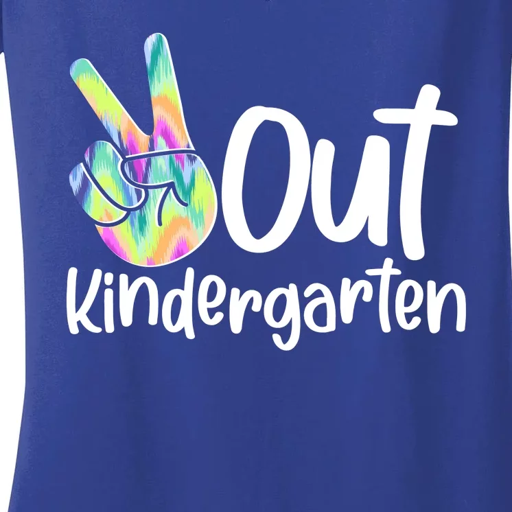 Peace Out Kindergarten Women's V-Neck T-Shirt