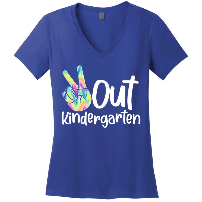 Peace Out Kindergarten Women's V-Neck T-Shirt