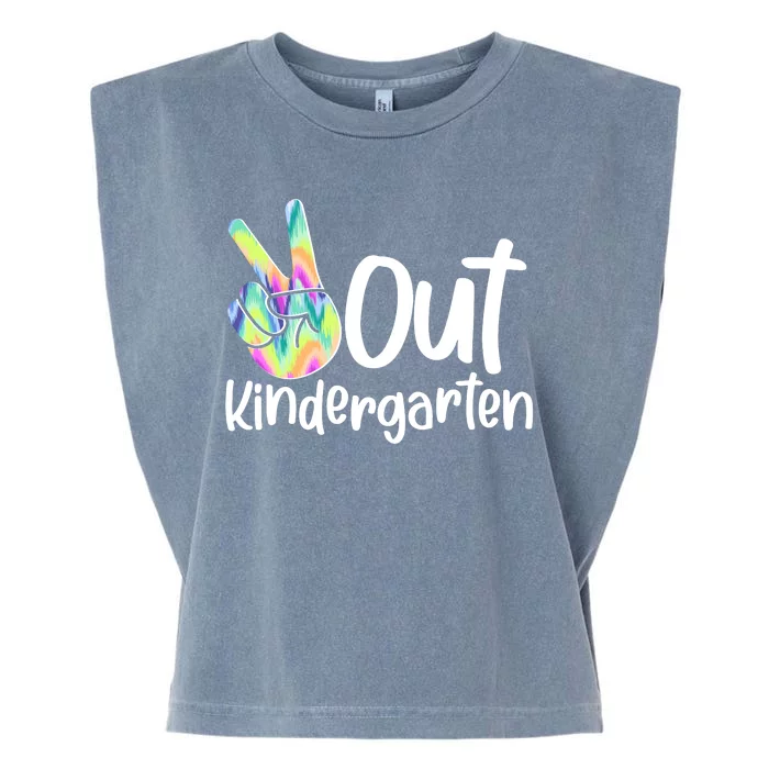 Peace Out Kindergarten Garment-Dyed Women's Muscle Tee