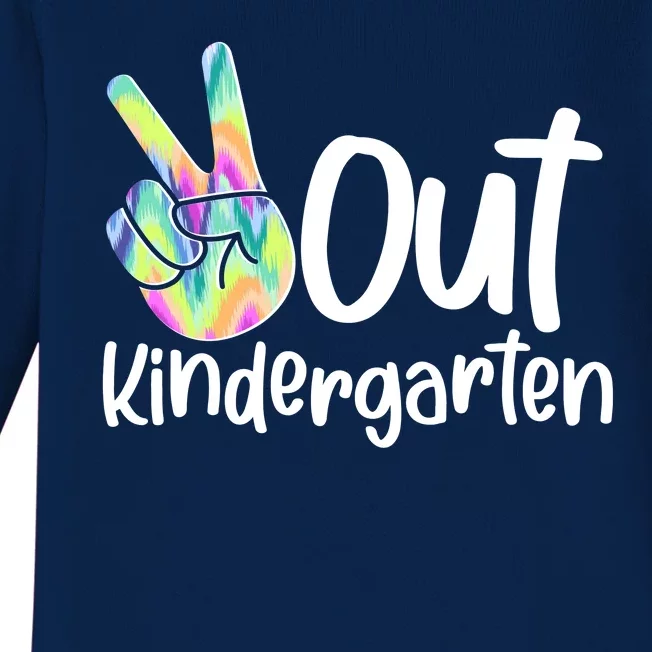 Peace Out Kindergarten Baby Long Sleeve Bodysuit