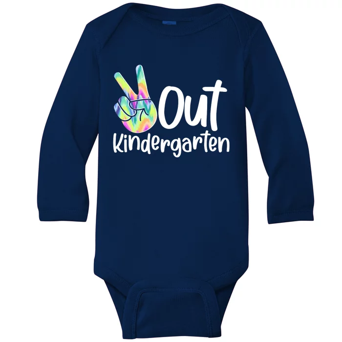 Peace Out Kindergarten Baby Long Sleeve Bodysuit