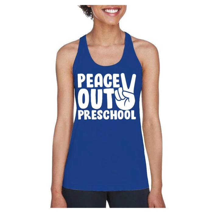 Peace Out Preschool Women's Racerback Tank