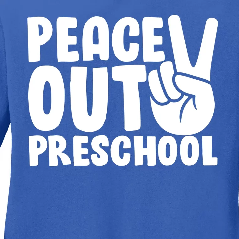 Peace Out Preschool Ladies Long Sleeve Shirt