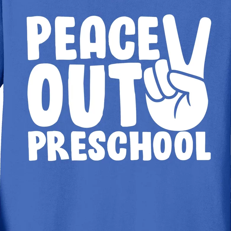 Peace Out Preschool Kids Long Sleeve Shirt