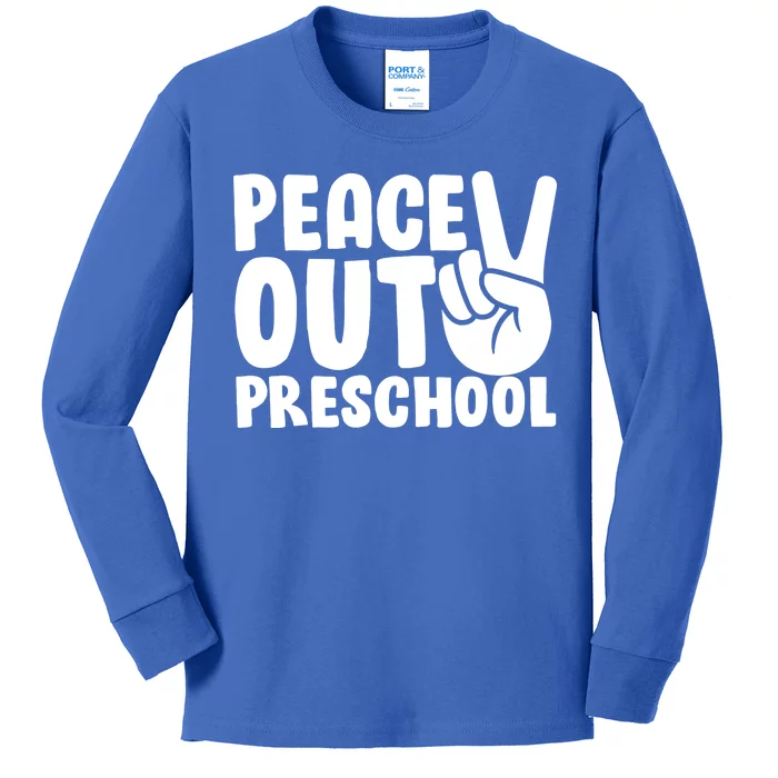 Peace Out Preschool Kids Long Sleeve Shirt