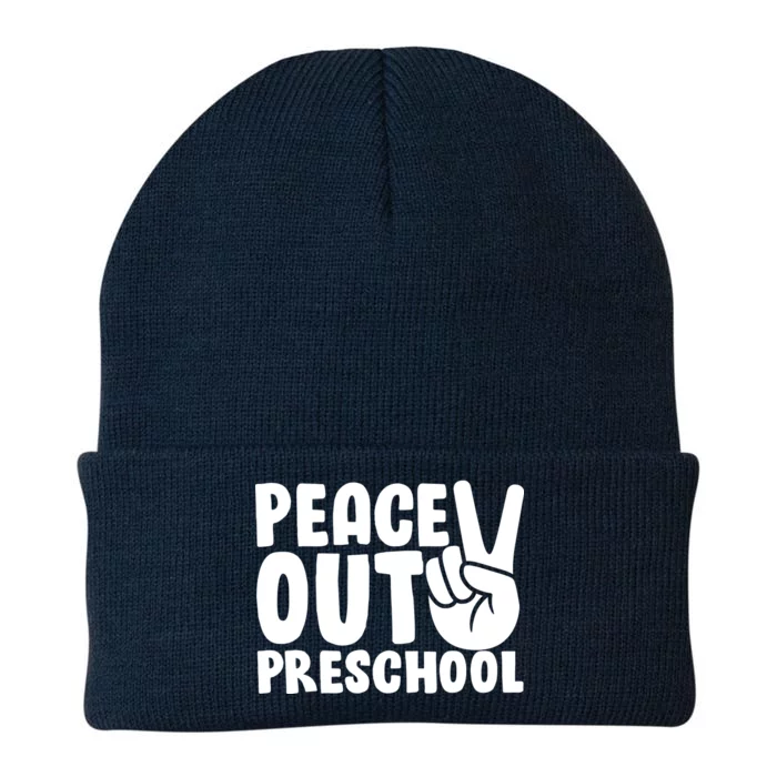 Peace Out Preschool Knit Cap Winter Beanie