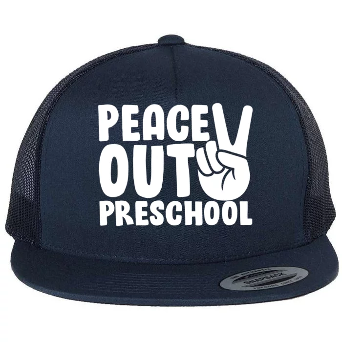 Peace Out Preschool Flat Bill Trucker Hat