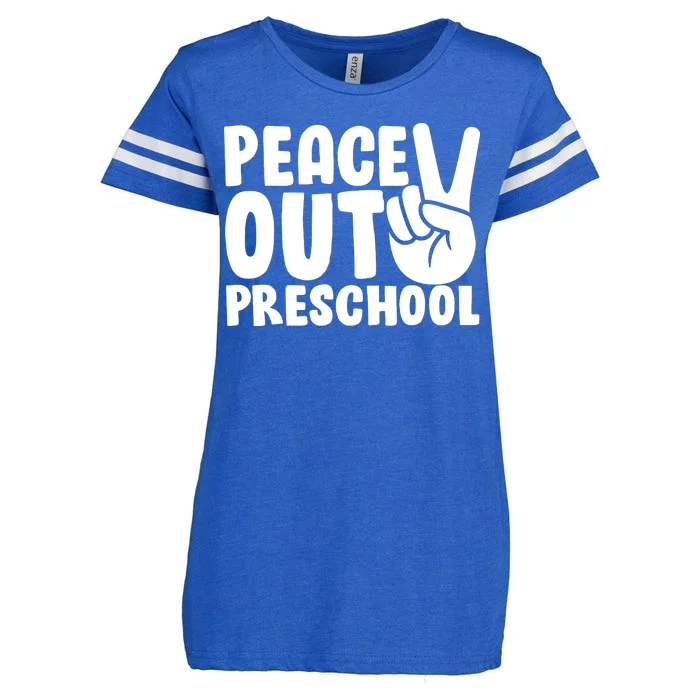 Peace Out Preschool Enza Ladies Jersey Football T-Shirt