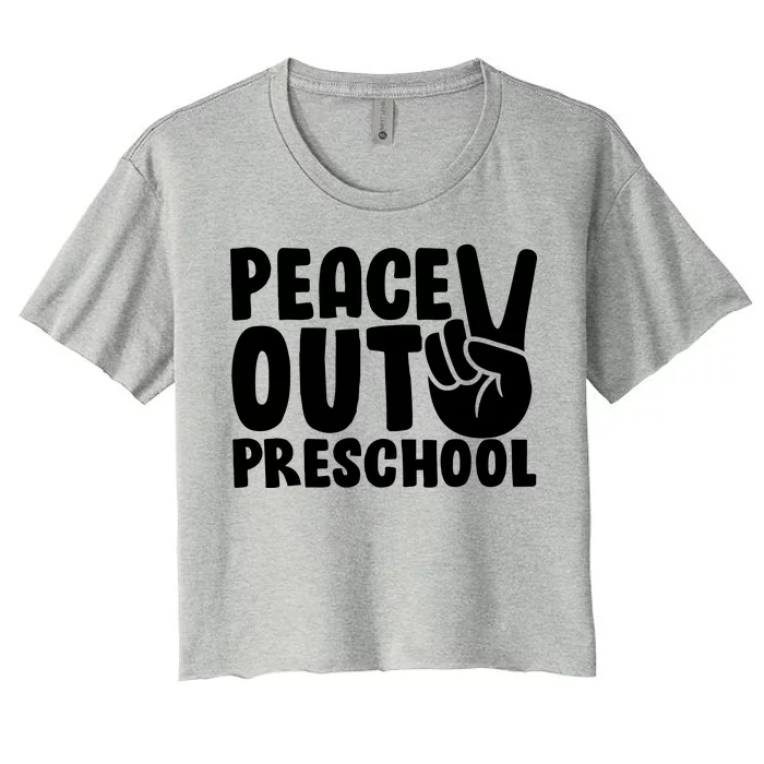 Peace Out Preschool Women's Crop Top Tee