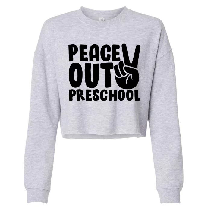 Peace Out Preschool Cropped Pullover Crew