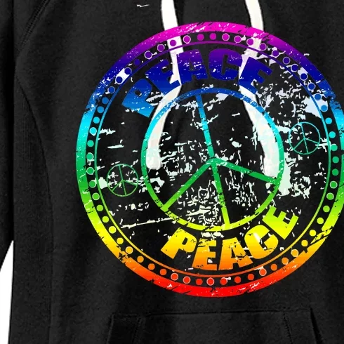 Peace Retro Tie Dyed Logo Women's Fleece Hoodie