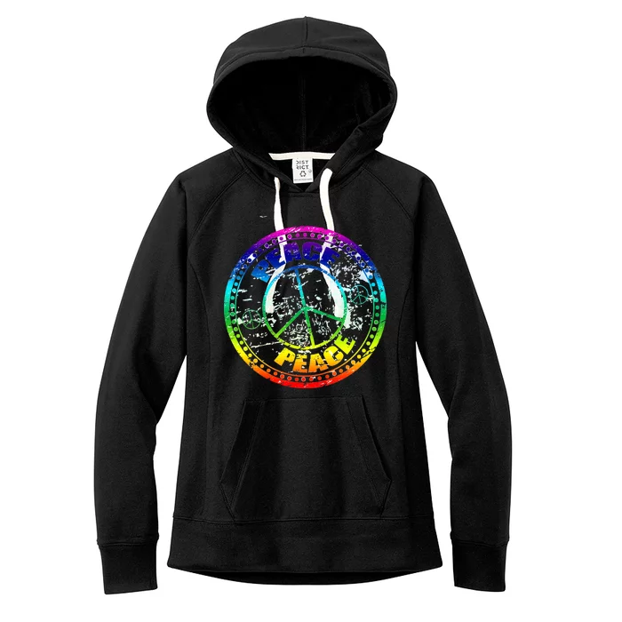 Peace Retro Tie Dyed Logo Women's Fleece Hoodie