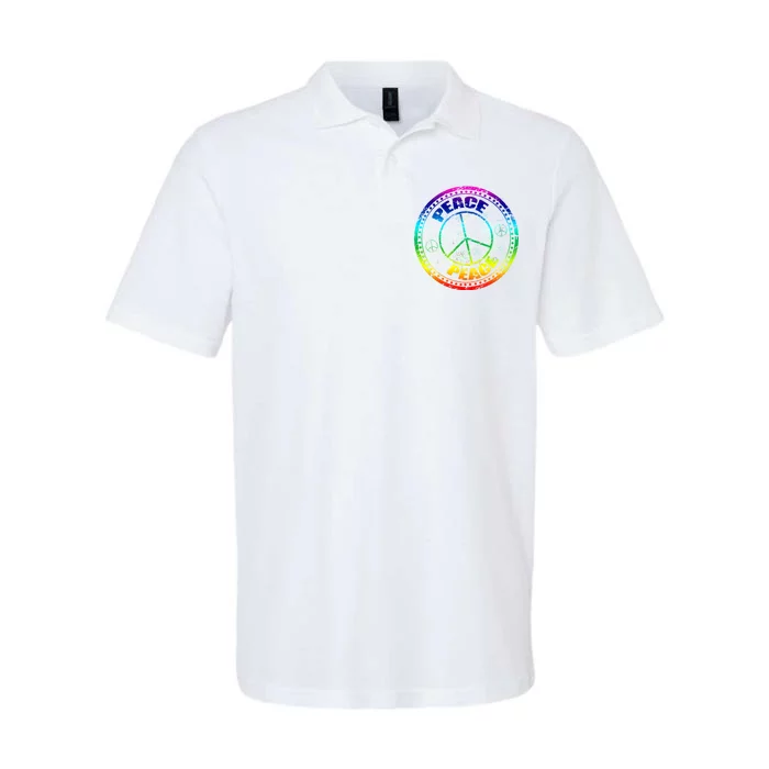 Peace Retro Tie Dyed Logo Softstyle Adult Sport Polo