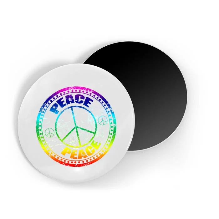 Peace Retro Tie Dyed Logo Magnet