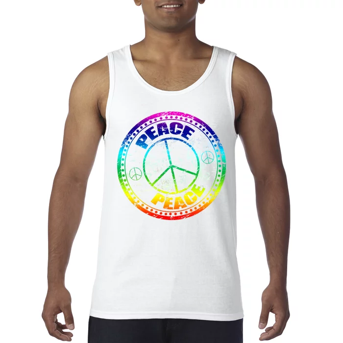 Peace Retro Tie Dyed Logo Tank Top