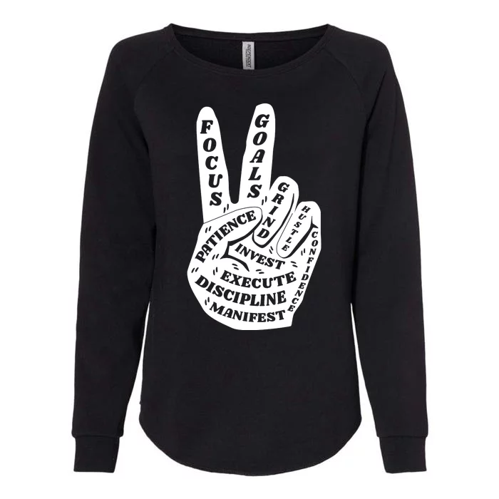 Peace Sign Inspirational Quote Womens California Wash Sweatshirt