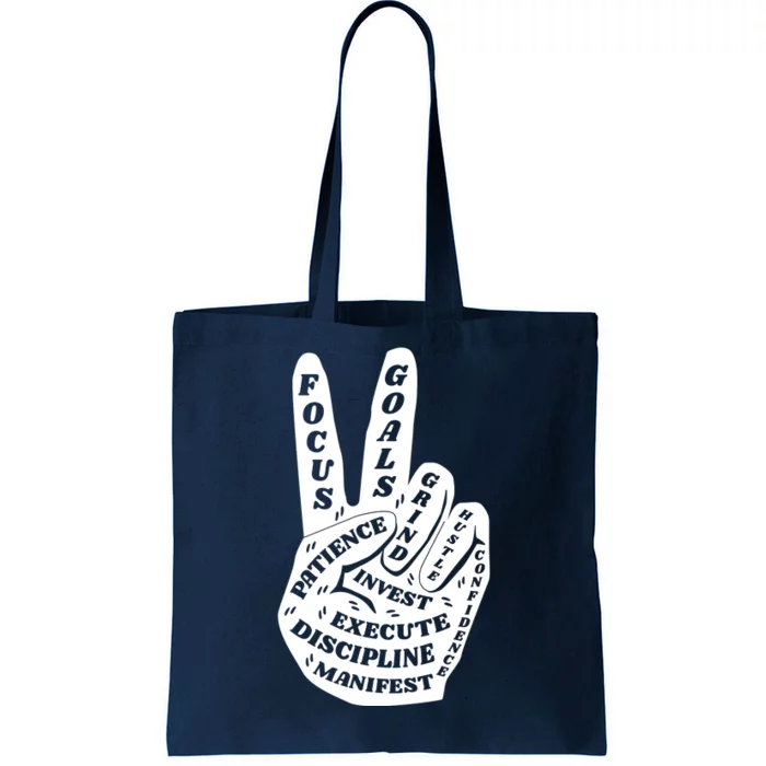 Peace Sign Inspirational Quote Tote Bag