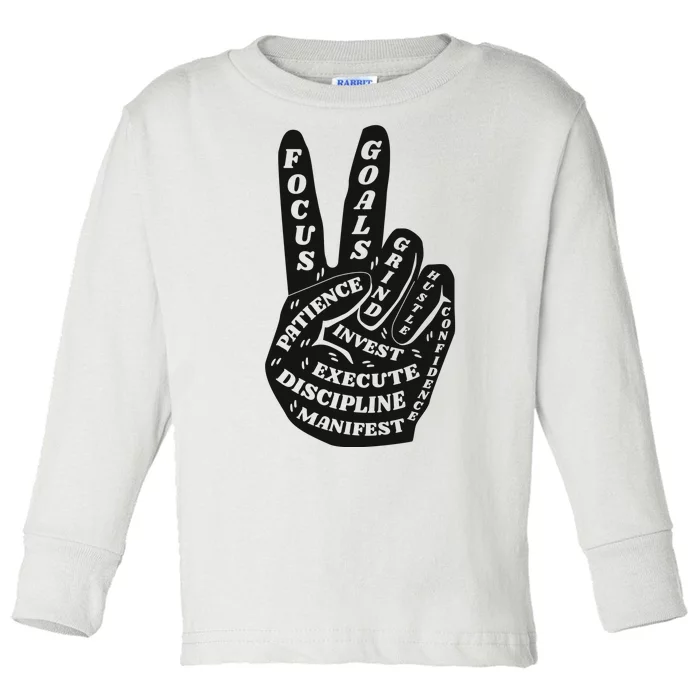 Peace Sign Inspirational Quote Toddler Long Sleeve Shirt