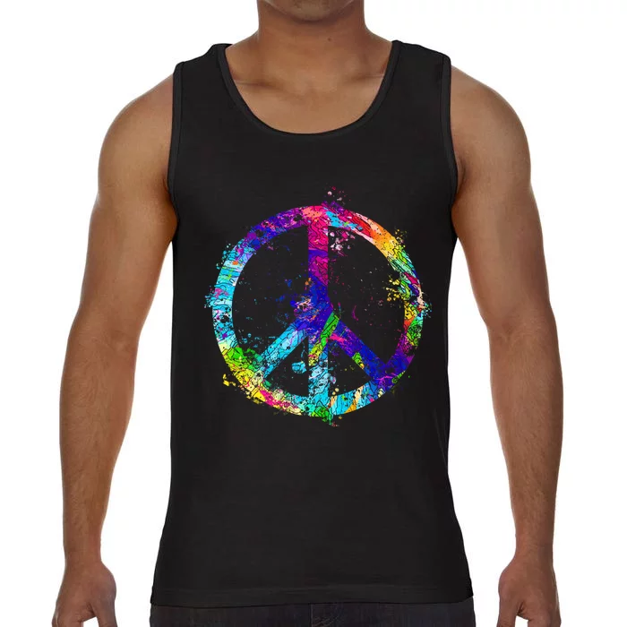 Peace Sign Paint Splatter Comfort Colors® Tank Top