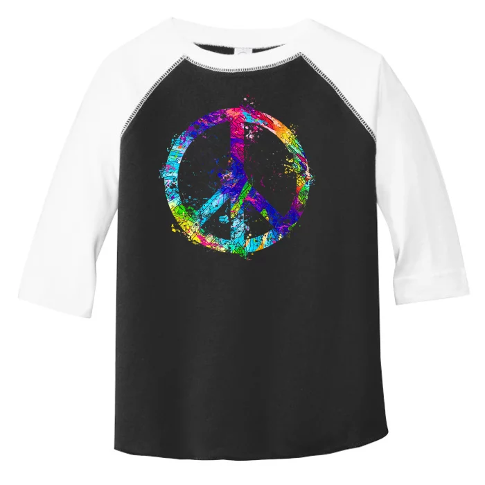 Peace Sign Paint Splatter Toddler Fine Jersey T-Shirt