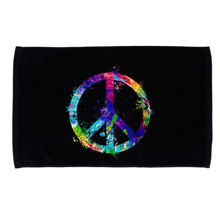 Peace Sign Paint Splatter Microfiber Hand Towel