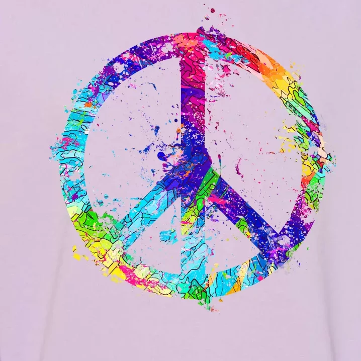 Peace Sign Paint Splatter Garment-Dyed Sweatshirt