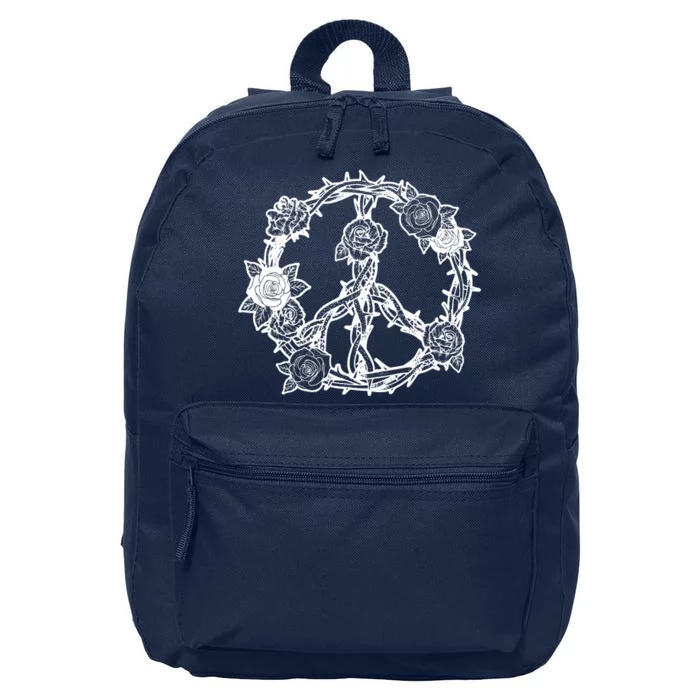 Peace Symbol Roses And Thorns 16 in Basic Backpack