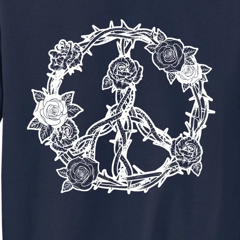 Peace Symbol Roses And Thorns Tall Sweatshirt