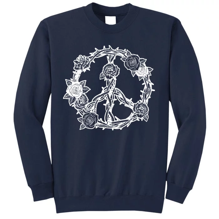 Peace Symbol Roses And Thorns Tall Sweatshirt