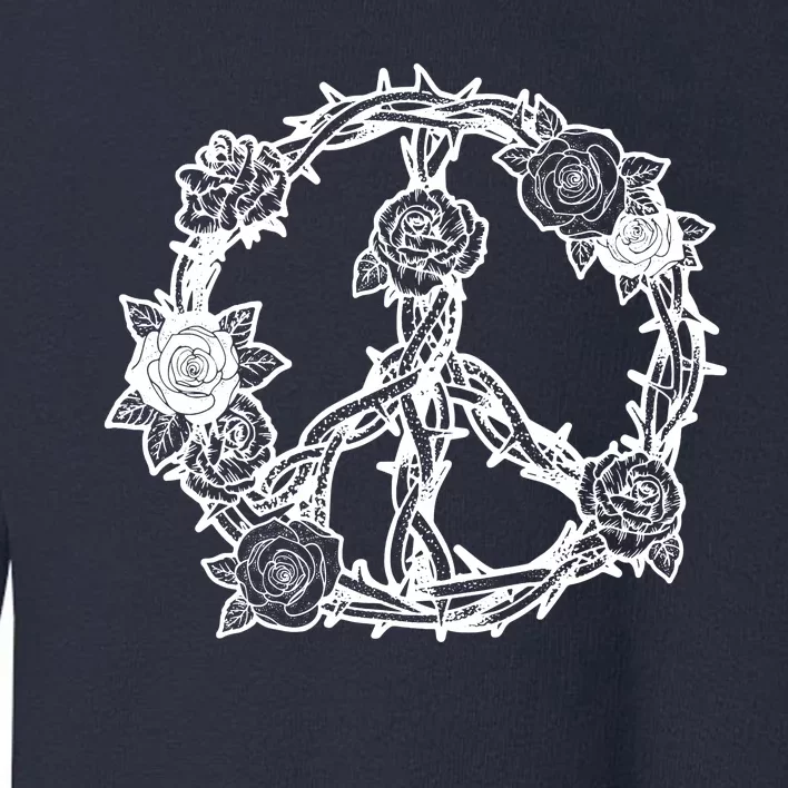 Peace Symbol Roses And Thorns Toddler Sweatshirt