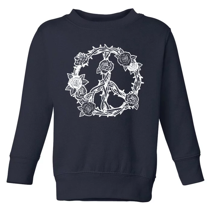 Peace Symbol Roses And Thorns Toddler Sweatshirt