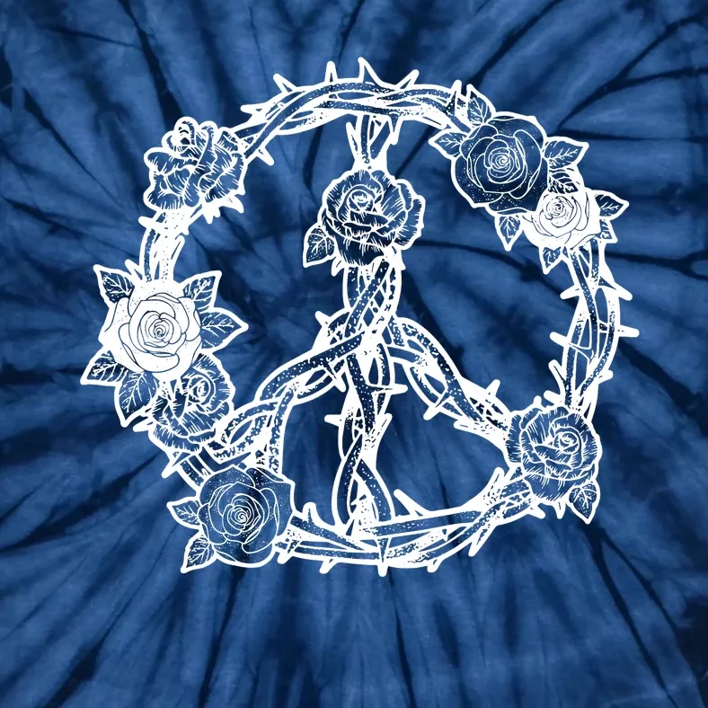 Peace Symbol Roses And Thorns Tie-Dye T-Shirt